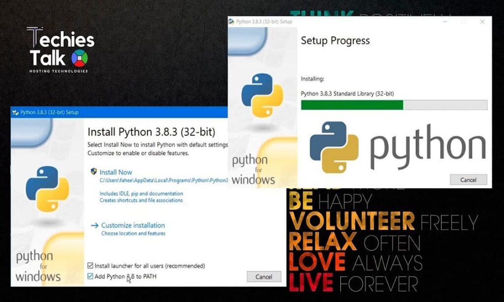 installation wizard of python3